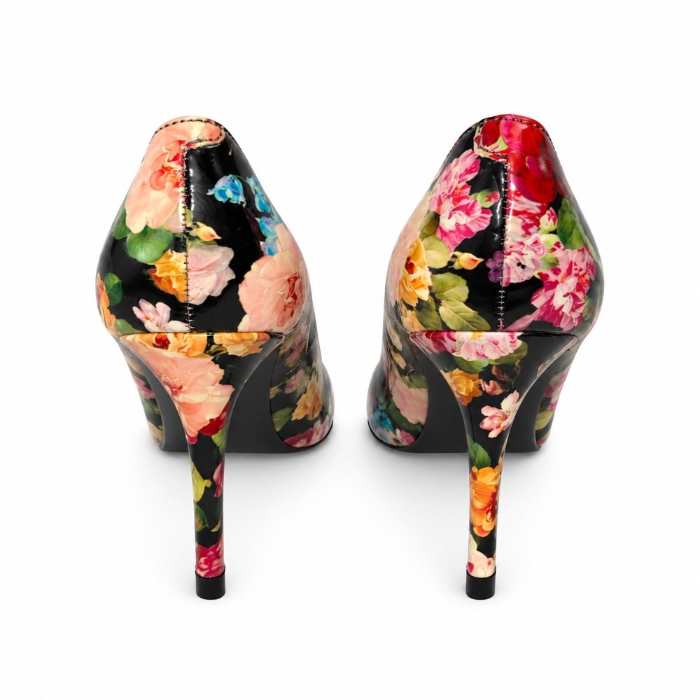 143 Girl Owanda Pumps Womens Size 8 Black Floral Pointed Toe Stiletto Heels - Picture 3 of 8